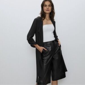Aritzia Babaton Flowy Trench Quincey Jacket Black 58476